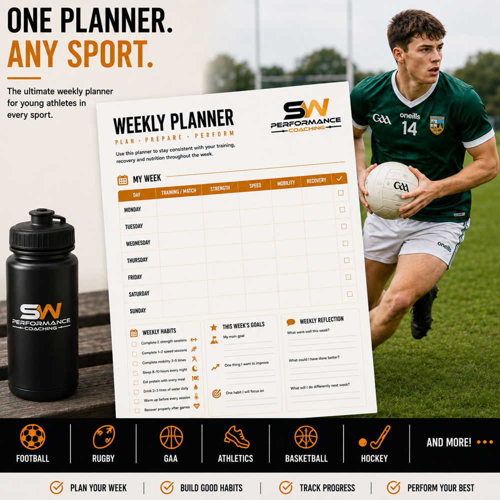 Weekly Sports Training Planner for Young Athletes – Printable A4 PDF- Digital download