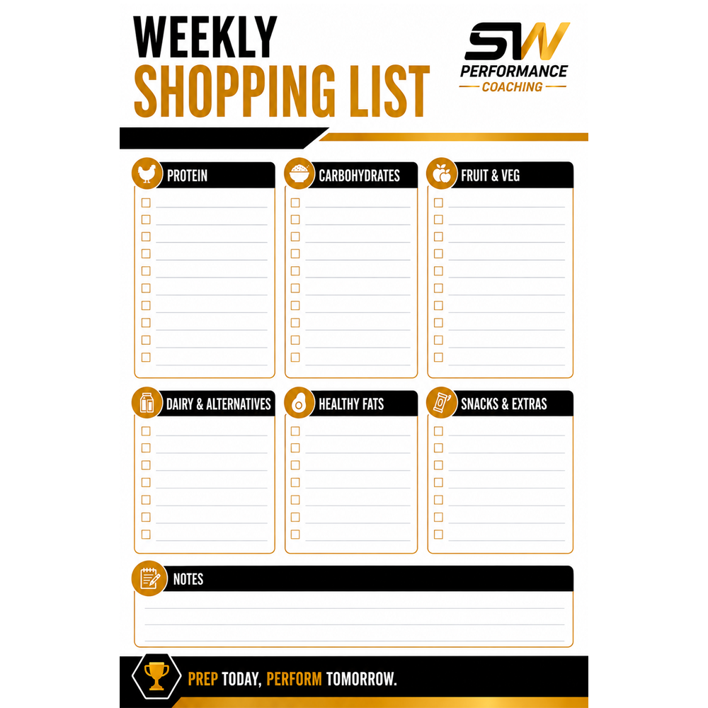 Weekly Shopping List – Youth Athlete Nutrition Planner