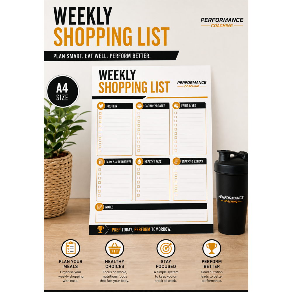 Weekly Shopping List – Youth Athlete Nutrition Planner
