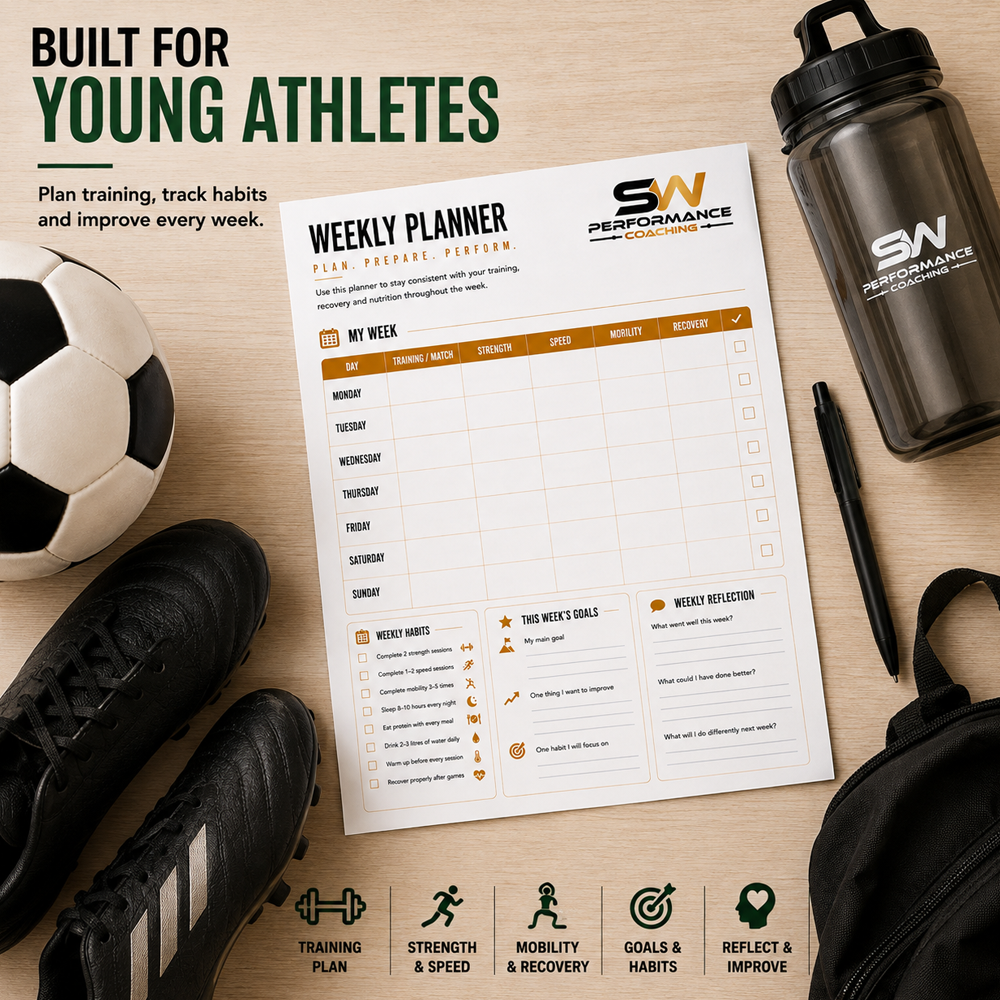 Weekly Sports Training Planner for Young Athletes – Printable A4 PDF- Digital download