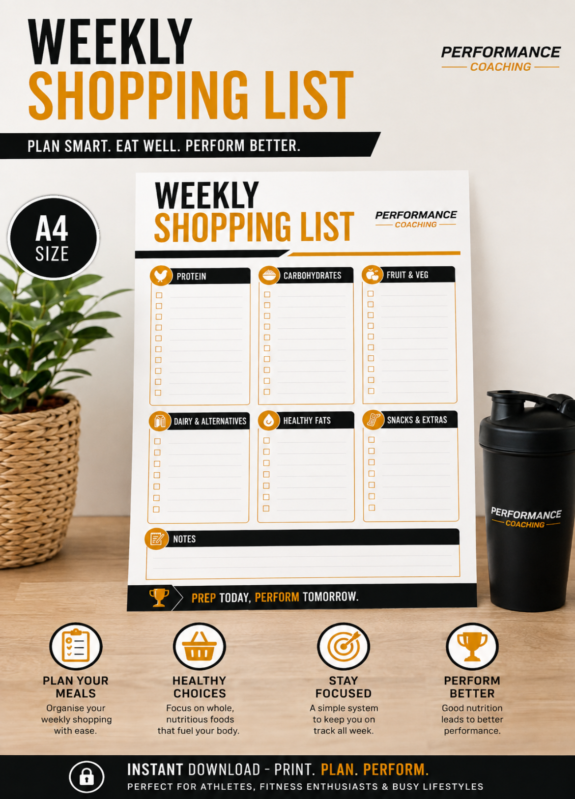 Weekly Shopping List – Youth Athlete Nutrition Planner